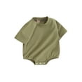 thumbnail image 1 of Suealasg Baby Girl Boy Clothes Infant Romper Bodysuit Short Sleeve Solid Color Jumpsuit Newborn Summer Casual Playsuit 0-18 Months, 1 of 9