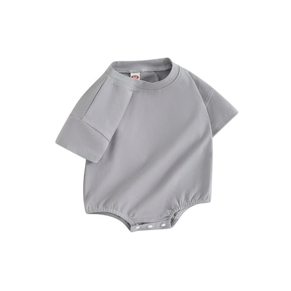 Suealasg Baby Girl Boy Clothes Infant Romper Bodysuit Short Sleeve Solid Color Jumpsuit Newborn Summer Casual Playsuit 0-18 Months