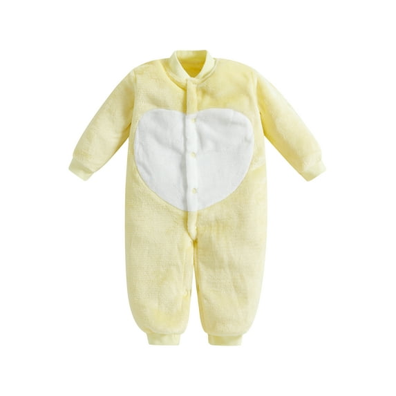 Suealasg Baby Girl Boys Jumpsuit Newborn Winter Fleece Long Sleeve Bodysuit 3M 6M 9M 12M 18M Infant Heart Footed One Piece Romper Loungewear
