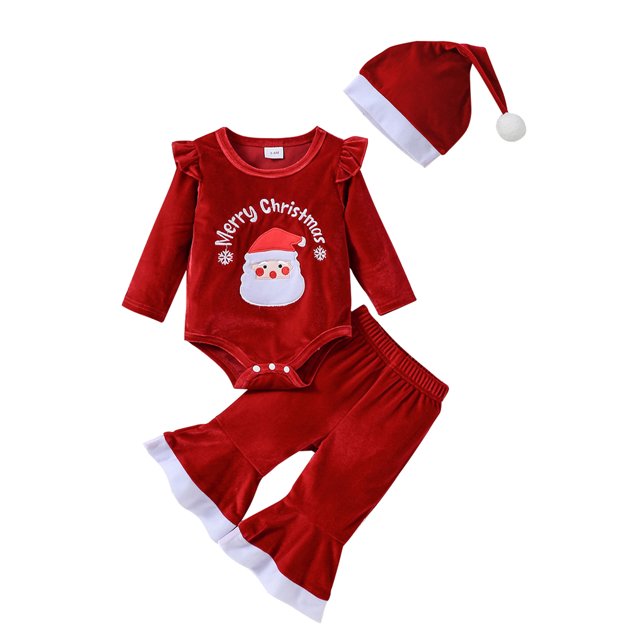 Suealasg Baby Girl Christmas Outfits 3M 6M 12M 18M Infant Girls Letter