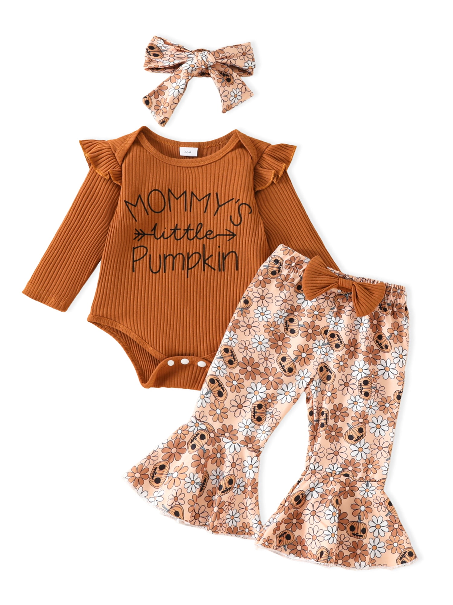 Suealasg Baby Girl Halloween Outfit 3Pcs Newborn Girl Fall Winter