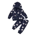 thumbnail image 1 of Suealasg Baby Girl Outfits Toddler Girl Fall Winter 2Pcs Clothes 6M 1T 2T 3T Long Sleeve Crew Neck Flower Print Hooded Sweatshirt Sweatpants Sets, 1 of 8
