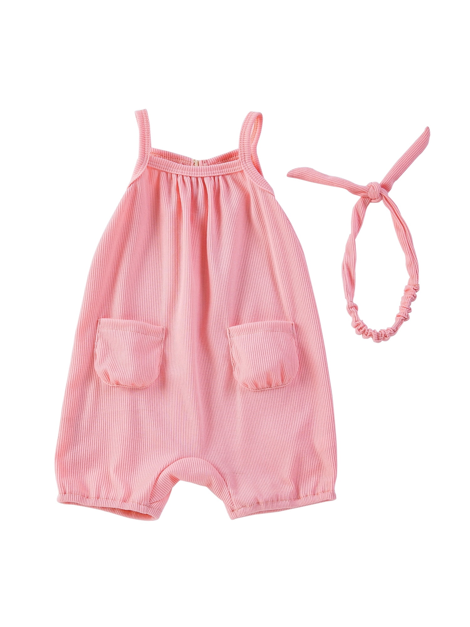 Summer Arrival Baby Unisex Solid Color Sleeveless bodysuit Overalls