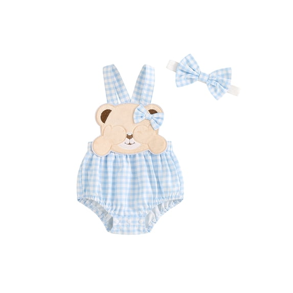 Suealasg Baby Girl Romper Cute Sleeveless Animal/Butterfly/Bee Embroidery Bodysuit Newborn Summer Playsuit 0-18 Months