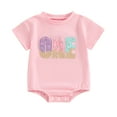 thumbnail image 1 of Suealasg Baby Girls 1st Birthday Rompers Short Sleeve Letter Print Bodysuit Jumpsuit 6 12 18 Months Infant Summer Overalls One Piece Clothes, 1 of 9