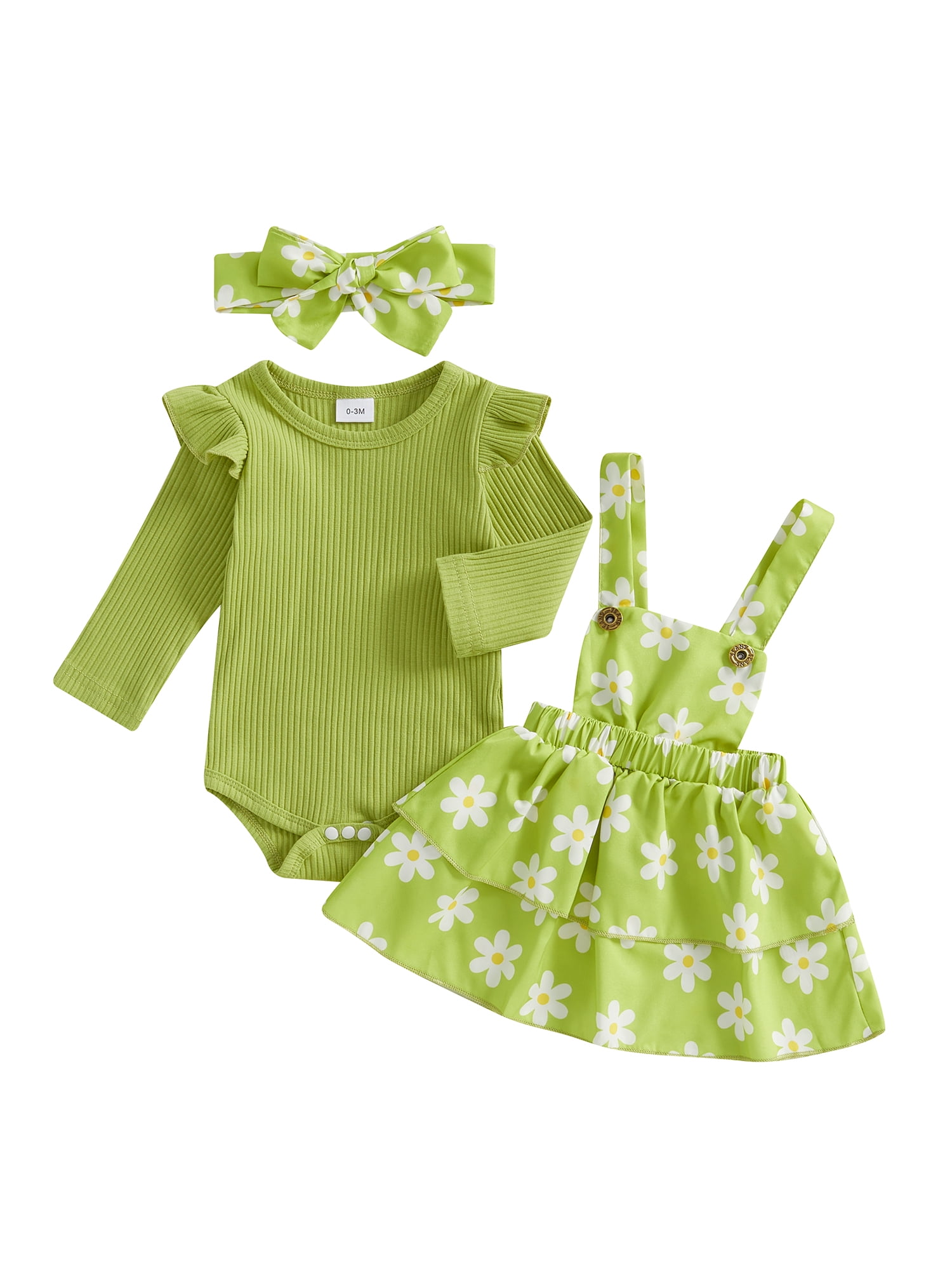 Floral Baby Girl Suspender Set