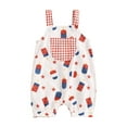 thumbnail image 1 of Suealasg Baby Girls 4th of July Overall Shorts Sleeveless Stars Popsicle Print Rompers Shorts 3 6 9 12 18 Months Newborn Summer Independence Day Clothes, 1 of 6