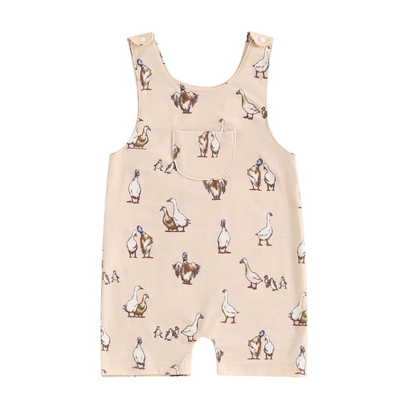 Suealasg Baby Girls Boys Rompers Jumpsuits Infant Sleeveless Duck Print Overalls Bodysuits Newborn Summer One Piece Clothes