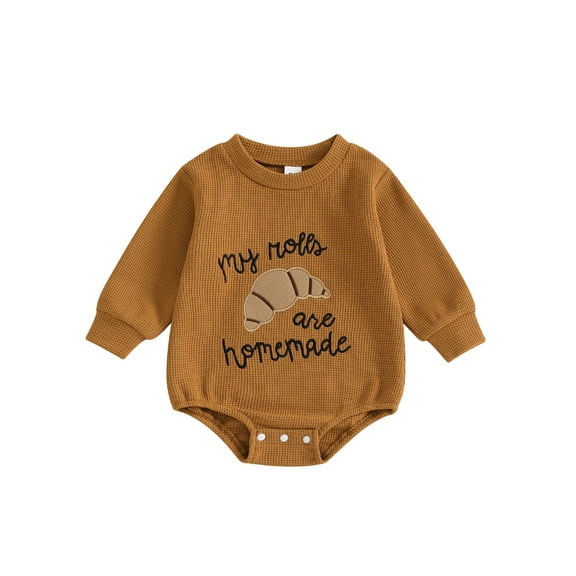 Suealasg Baby Girls Boys Thanksgiving Romper Long Sleeve Letter Print Bodysuits 3 6 12 18 24 Months Newborn Spring Autumn Jumpsuits Infant Thanksgiving Clothes