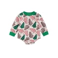 thumbnail image 1 of Suealasg Baby Girls Bubble Rompers 3 6 12 18 Months Infant Girls Long Sleeve Christmas Tree Print Romper Bodysuit Newborn Girls Christmas Clothes, 1 of 8