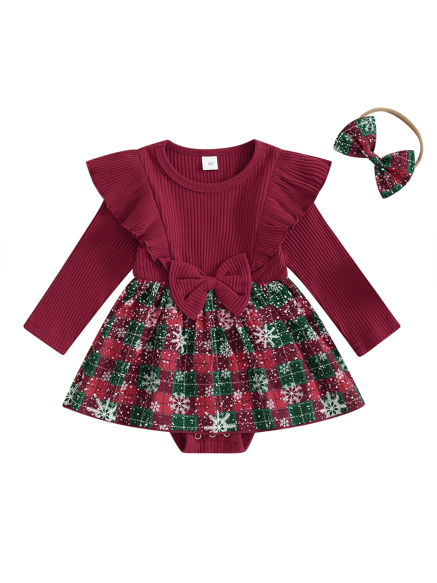 Suealasg Baby Girls Christmas Outfit 3 6 9 12 Months Infant Girls Long
