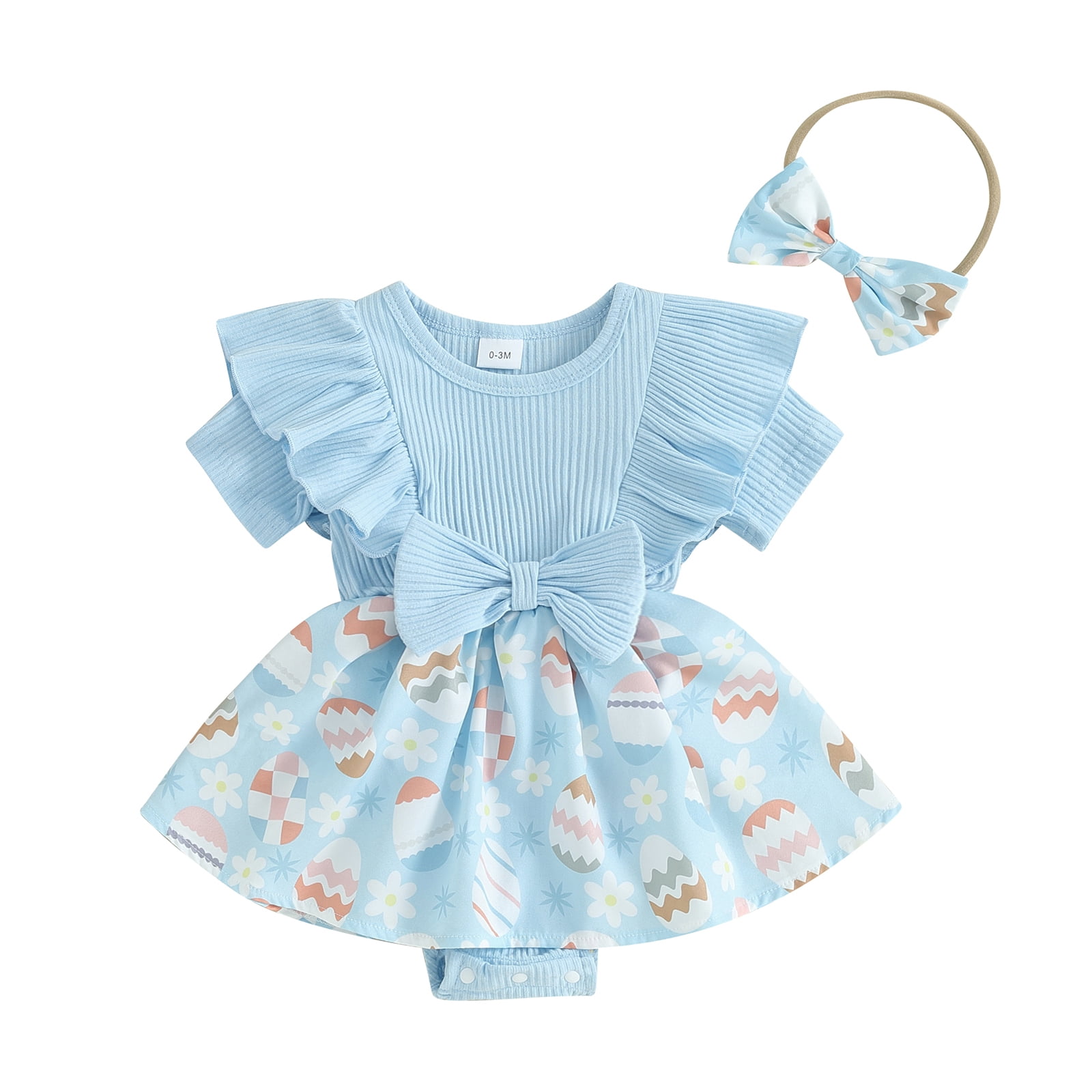 Suealasg Baby Girls Easter Outfit Infant Girls Summer Romper Dress