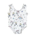 thumbnail image 1 of Suealasg Baby Girls One Piece Swimsuit Infant Girls Sleeveless Goose/Cartoon Horse Print Print Swimwear 6M 12M 18M 24M Newborn Girls Bathing Beachwear, 1 of 9