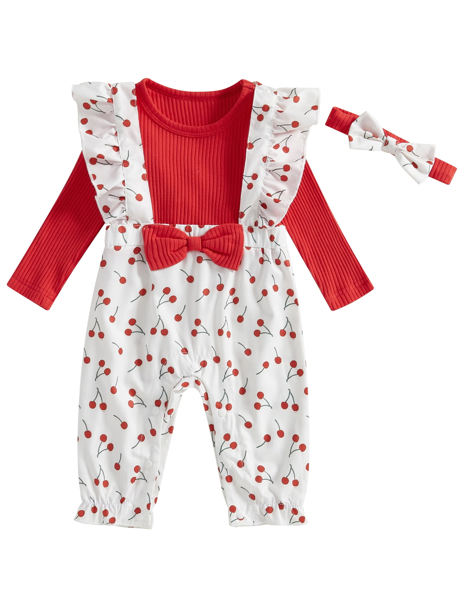 Suealasg Baby Girls Spring Autumn Romper Long Sleeve O Neck Strawberry ...