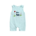 thumbnail image 1 of Suealasg Baby Girls Summer Romper Sleeveless Round Neck Golf Elements Pattern Embroidery Jumpsuit, 1 of 8