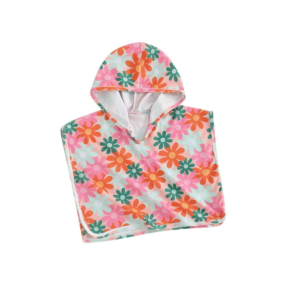 Suealasg Baby Girls Swimsuit Cover up Floral Hooded Swimwear 6M 12M 18M 24M Infant Newborn Beach Cover up Rash Guards Bathing Suit