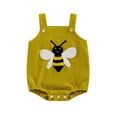 thumbnail image 1 of Suealasg Baby Romper, Sleeveless Embroidery Ladybug Bee Fruit Mushroom Bodysuit Overalls for Girls Boys, 1 of 9