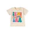 thumbnail image 1 of Suealasg Back to School Little Girls Boys Summer T-Shirt Short Sleeve Round Neck Letter Butterfly Print Tops 1T 2T 3T 4T 5T 6T Toddler Boys Girls Clothes, 1 of 8