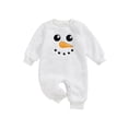 thumbnail image 1 of Suealasg Christmas Newborn Baby Boys Girls Snowman Jumpsuits Long Sleeve Round Neck Plush Romper 3 6 9 12 18 Months Infant Winter Warm Clothes, 1 of 8