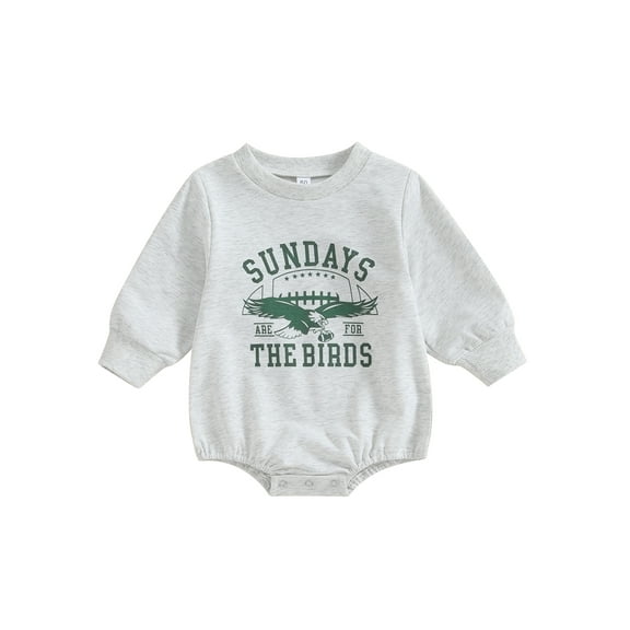 Suealasg Infant Baby Boys Girls Bubble Romper Clothes Long Sleeve Letter Eagle Print Bodysuit 3M 6M 12M 18M Newborn Boys Girls Fall One Piece Jumpsuit