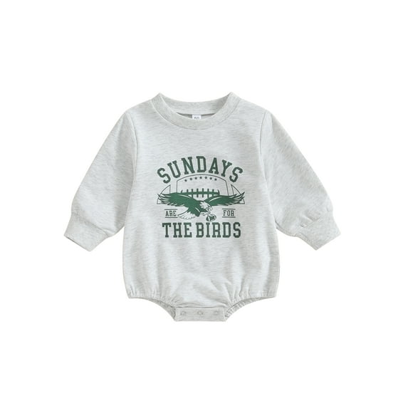 Suealasg Infant Baby Boys Girls Bubble Romper Clothes Long Sleeve Letter Eagle Print Bodysuit 3M 6M 12M 18M Newborn Boys Girls Fall One Piece Jumpsuit