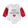 thumbnail image 1 of Suealasg Infant Baby Boys Girls Valentine’s Day Romper 3M 6M 12M 18M Newborn Spring Playsuit Letter Heart Print Long Sleeve Round Neck Onesie Bodysuits for Boys Girls, 1 of 8
