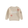 thumbnail image 1 of Suealasg Infant Baby Boys Girls Valentine´s Day Sweater 3M 6M 9M 12M 18M Toddler Letter Heart Pattern Long Sleeve Round Neck Knitwear Pullover, 1 of 9
