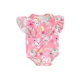 thumbnail image 1 of Suealasg Infant Baby Girls Easter Bodysuits Short Sleeve Crew Neck Bunny Print Jumpsuit Newborn Summer Rompers Clothes 0-18 Months, 1 of 9