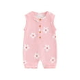 thumbnail image 1 of Suealasg Infant Baby Girls Jumpsuit Sleeveless Crew Neck Floral Print Romper Bodysuits Newborn Summer One Piece Clothes, 1 of 7