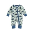 thumbnail image 1 of Suealasg Infant Boys Fall One Piece Bodysuits 3 6 12 18 Months Baby Boys Clothes Newborn Boys Long Sleeve Crew Neck Shamrock Print Zipped Footies Jumpsuit, 1 of 7