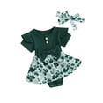 thumbnail image 1 of Suealasg Infant Boys Girls Irish Festivals Outfit 3 6 9 12 18 Months Baby Long Sleeve Shamrock Print Romper Dress + Headband Set 0-18M 2Pcs Newborn Girl Spring Clothing, 1 of 9
