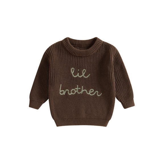 Suealasg Infant Boys Sweater Long Sleeve Letter Embroidery Jumper Tops 3M 6M 9M 12M 18M Baby Spring Fall Warm Knitwear