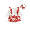 thumbnail image 1 of Suealasg Infant Girls Valentine´s Day Romper Dress Baby Girls Clothes Heart Print Long Sleeve Ruffled Jumpsuit + Bow Headband 3M 6M 12M 18M Newborn Girl Spring Clothing, 1 of 9