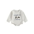 thumbnail image 1 of Suealasg Infant Newborn Boys Girls Bubble Romper 3M 6M 12M 18M Long Sleeve Guitar Print Bodysuit Baby Boys Girls Spring Fall One Piece Playsuit, 1 of 8