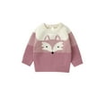 thumbnail image 1 of Suealasg Kid Girl Boy Knit Sweater Long Sleeve Contrast Color Knitted Sweater Toddler Baby Fall Winter Loose Fit Pullover Sweater for Boys Girls 3M 6M 1T 2T 3T, 1 of 9