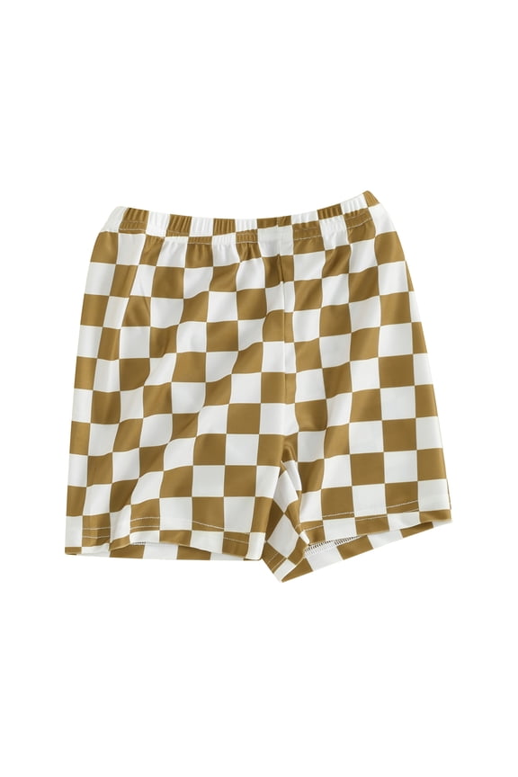 Suealasg Kids Baby Boys Swim Trunks 6M 1T 2T 3T 4T Checkerboard Print Elastic Waist Swim Shorts Toddler Boys Summer Swimsuit Bathing Suit Beachwear 0-4 Years