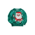 thumbnail image 1 of Suealasg Kids Boys Girls Christmas Sweaters Long Sleeve Crew Neck Santa Print Loose Knitted Pullovers Tops 18M 1T 2T 3T 4T 5T 6T 7T Little Boys Girls Fall Winter Warm Sweatshirts Clothes, 1 of 4