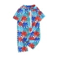 thumbnail image 1 of Suealasg Kids Boys One Piece Swimsuits Toddler Boys Short Sleeve Tree Print Jumpsuit Swimwear Baby Girl Summer Romper Bathing Suit Beachwear 0-3 Years, 1 of 9