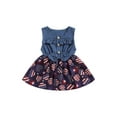 thumbnail image 1 of Suealasg Kids Girl 4th of July Clothes 1T 2T 3T 4T 5T Toddler Girl Summer Casual Outfits Sleeveless Star Flag Print A-Line Beach Dress, 1 of 7