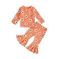 thumbnail image 1 of Suealasg Kids Girl Autumn Outfits 2Pcs Toddler Baby Girl Clothes Set Long Sleeve Round Neck Floral Tops Flared Pants Sets Little Girls Fall Clothing, 1 of 7