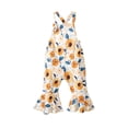 thumbnail image 1 of Suealasg Kids Girl Sleeveless Romper Jumpsuit 6M 1T 2T 3T 4T Little Girls Floral Print Suspender Bell Bottoms Toddler Girl Flared Pants, 1 of 9