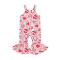 thumbnail image 1 of Suealasg Kids Girl Valentine’s Day Jumpsuit 1T 2T 3T 4T 5T Little Girls Heart Print Sleeveless Strap Romper Toddler Girls Summer Overalls Bell Bottoms, 1 of 8