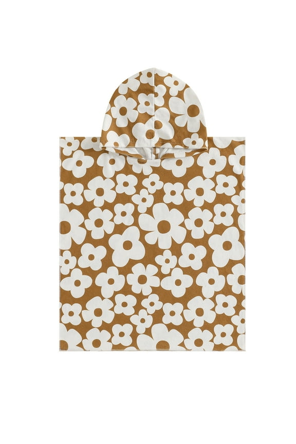 Kids Girls Beach Hood Towel Poncho Floral Print Soft Swim Cover Up Little Girls Hooded Beach Towel