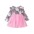 thumbnail image 1 of Suealasg Kids Girls Christmas Dress Toddler Baby Girls Long Sleeve Crewneck Santa Print A-Line Tulle Princess Dress 6M 1T 2T 3T 4T Child Girls Santa Claus Costume, 1 of 5