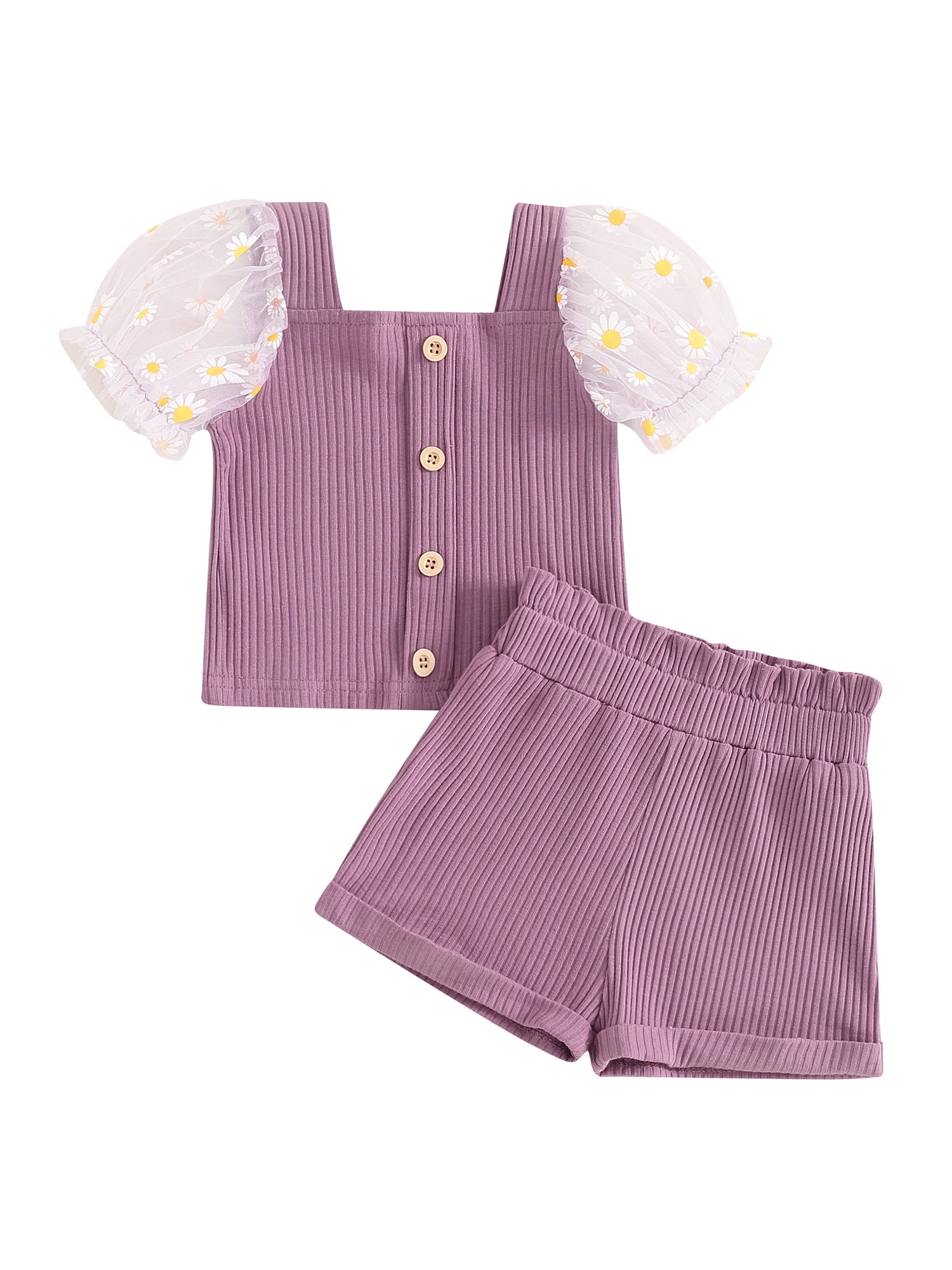 3 Pieces Kids Girls' T-shirt & Shorts Clothing Set Outfit
