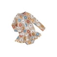 thumbnail image 1 of Suealasg Kids Girls Summer One Piece Swimsuits 1T 2T 3T 4T 5T 6T Little Girls Long Sleeve Ruffle Floral Print Zip-up Swimwear Child Girls Rash Guards Beach Bathing Suit 1-6T, 1 of 9