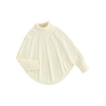 thumbnail image 1 of Suealasg Kids Girls Sweater Poncho 1T 2T 3T 4T 5T 6T Little Girls Long Sleeve Turtleneck Knitted Pullover Child Girls Fall Winter Warm Knitwear, 1 of 9