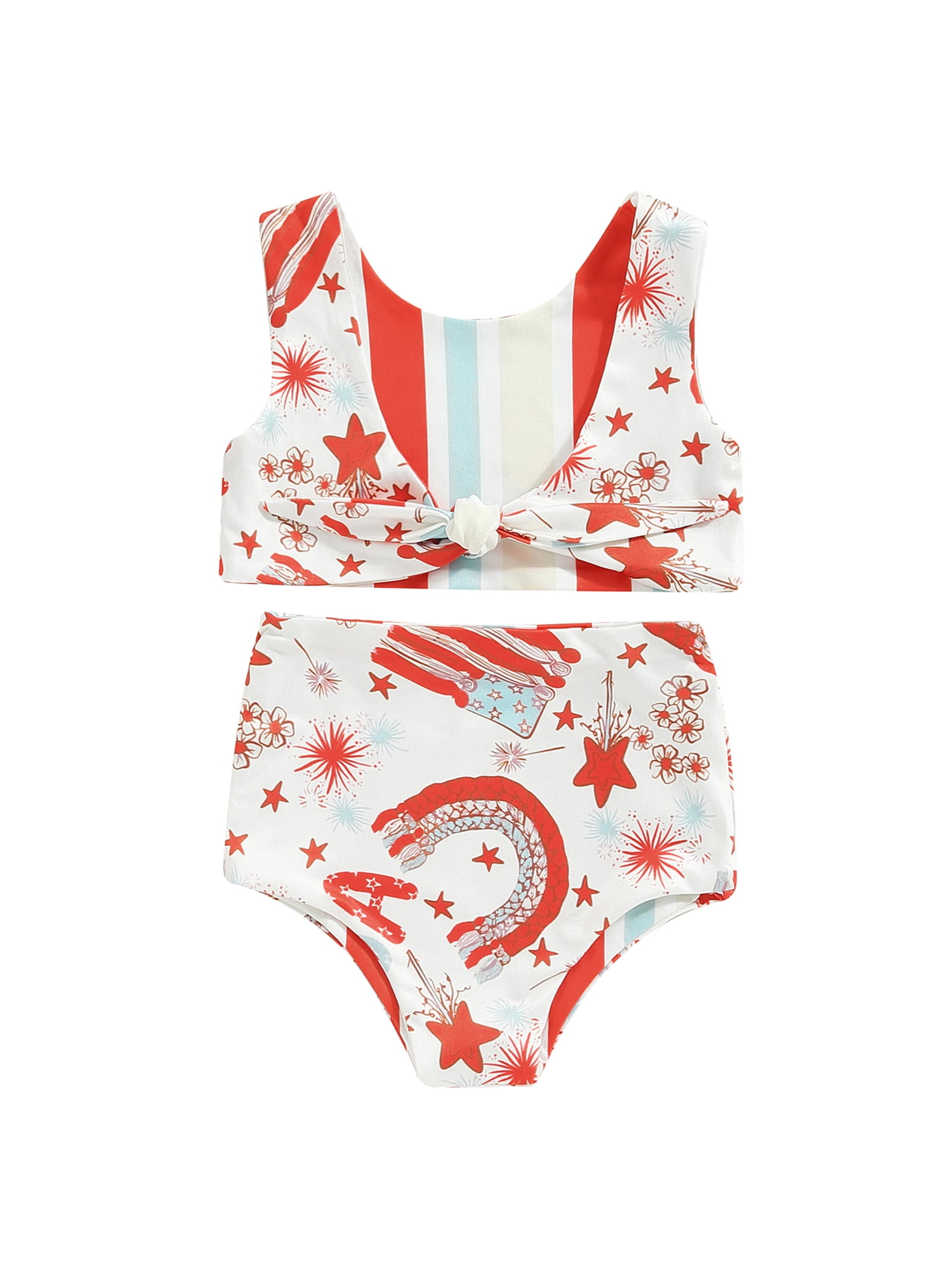 Suealasg Kids Girls Two-piece 4th of July Swimsuits Toddler Girls ...