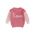 thumbnail image 1 of Suealasg Kids Girls Valentine's Day Sweaters 6M 1T 2T 3T 4T Toddler Baby Girls Long Sleeve Crew Neck Letter Embroidery Knitted Pullovers Child Fall Winter Warm Clothes, 1 of 9