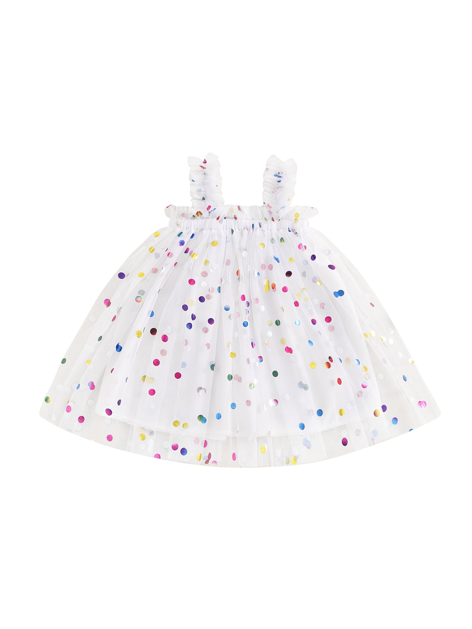 Girls Cotton Summer Dress with Blue Embroidery – Sleeveless Lightweight Kids Casual A-Line Dress